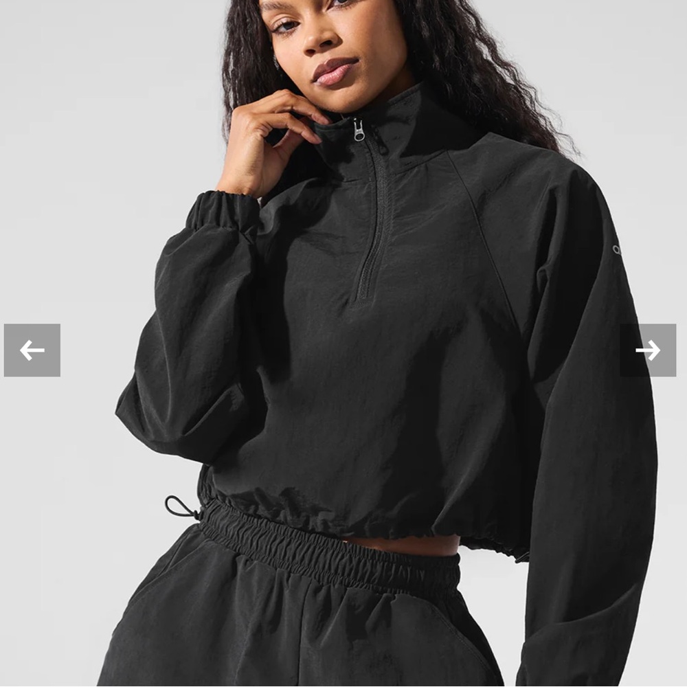 Alo yoga medium 1/4 cropped zip alumni pullover